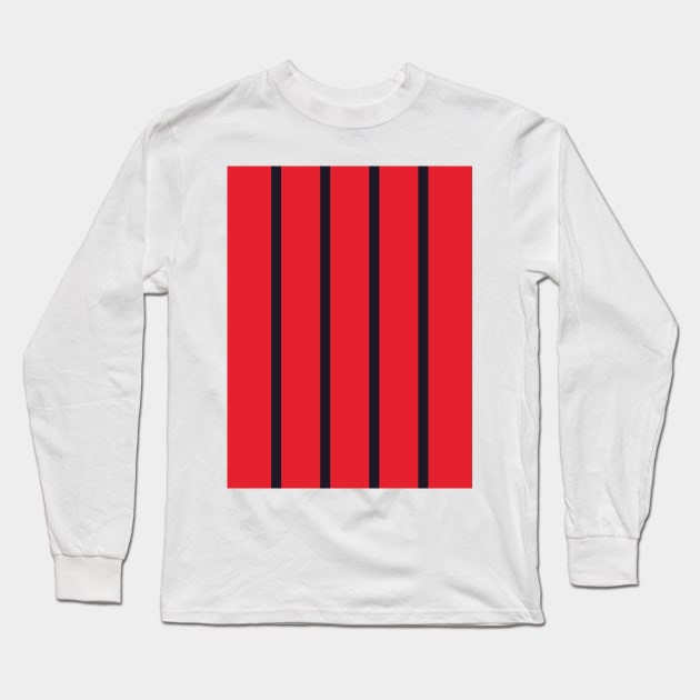 Millwall 1994 Red Black Pinstripes Away Long Sleeve T-Shirt by Culture-Factory